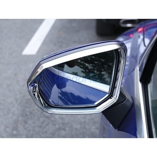 Rear View Mirror Rain Eyebrow Cover RearView Overlay Trims Garnish Moulding Ring Chrome For AUDI Q3 2019 Auto Car Accessories