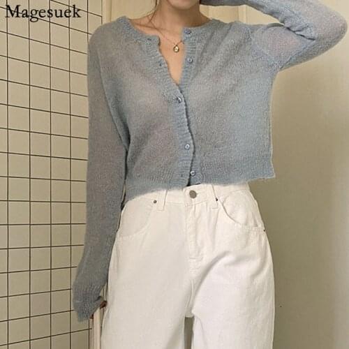 2021 Women Air-conditioning Shirt Sweater Thin Coat Autumn Knitted Sweater Coat New Korean Cardigan Summer Sunscreen Shirt 15732