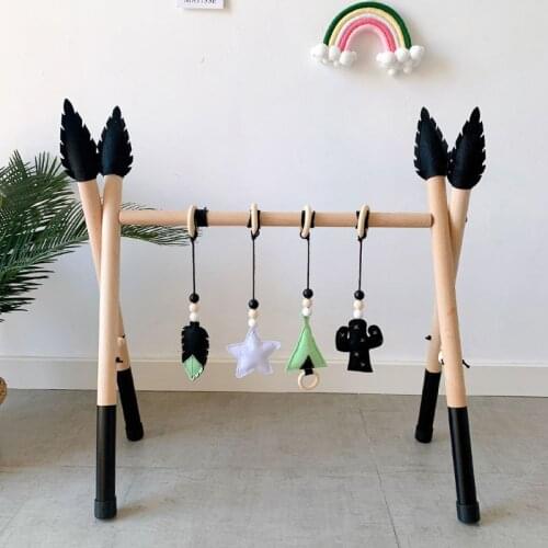 1Set Nordic Baby Play Gym Toys Wooden Play Game Fitness Rack Kids Education Toy