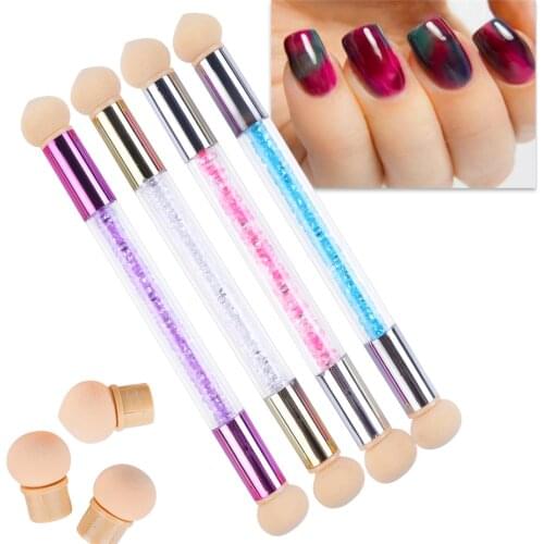 1pcs Gradient Nail Art Brushes Sponges Ombre Designs Gel Nail Polish Glitter Powder Painting Drawing Acrylic Manicure Tool LY945