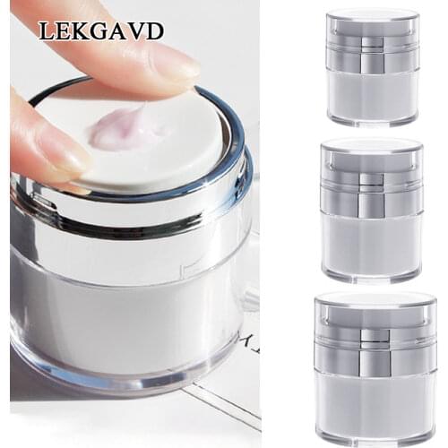 1pcs Airless Pump Jars Empty Refillable Makeup Cosmetic Jar Containers Travel Lotion Cream Bottle Sample Vials