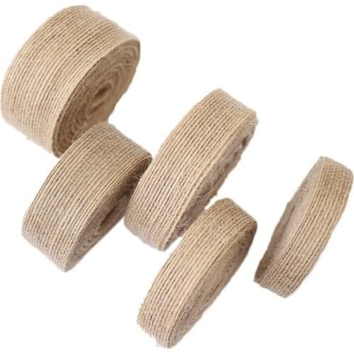 10m Natural Burlap Ribbons Jute Fabric Ribbon Crafts Ribbon for Wedding Party Wrapping Gifts Christmas Holiday Decoration