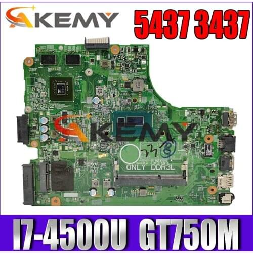 12307-2 Laptop motherboard For DELL Inspiron 14R 5437 3437 original mainboard I7-4500U GT750M