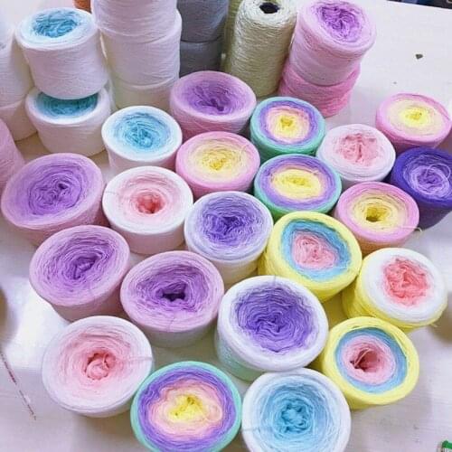 250g/ball Lace Line Segment Dyed Yarn 100% Cotton Blend Yarn Hand-woven Gradient Color Fine Yarn Crochet Shawl Blanket