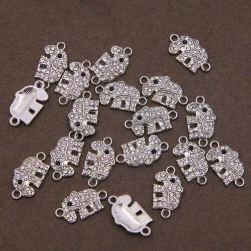 6pcs Crystal Elephant Jewelry Connection DIY Handmade Necklace Bracelet Pendant Fashion Jewelry Accessories