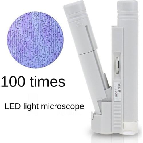 100 times binocular microscope LED lighting student outdoor classroom animal and plant observation experiment magnifying glass