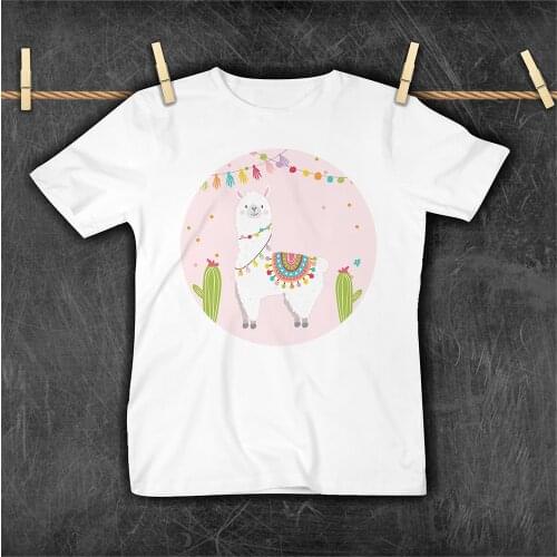 Sweet Girl Style Tshirt Alpaca Printed Summer Exquisite Kawaii Baby Clothes Girls Tops Super Soft Cozy Casual T-shirt Oversized