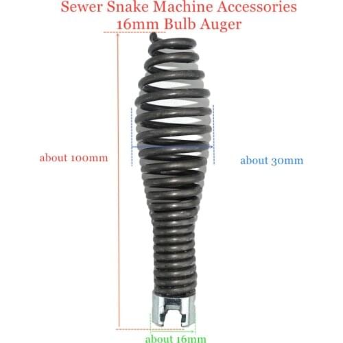 Sewer Snake Machine Accessories 16mm Bulb Auger