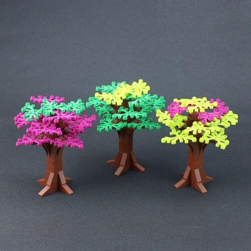 City MOC Block Bricks Flowers Bush Trees Leaves Branch Compatible Legoe Bricks Action Figure Building Blocks Toys for Kids Gifts