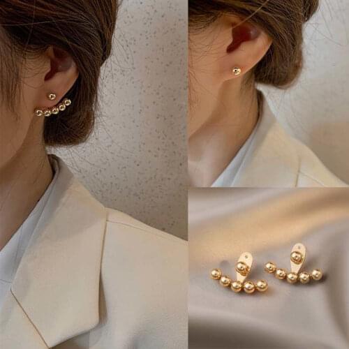 Fashion Metal Ball Earrings Korean Style Temperament Womens Cute Earrings