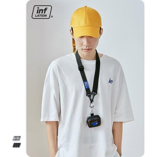 INFLATION Men Coin Purses Square Hand Bag Mini Plaid Black Key Wallest Casual Clutch Money Bag Unisex 426AI2020