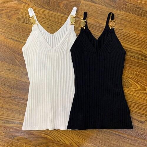2020 New Autumn V-neck knitted Top Women Brand Camisole