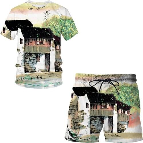 2021 New Summer Hot Sale Abstract pattern Childrens Short-Sleeved Suit 3D Printing Man / Woman Casual Fashion Shorts + T-Shirt