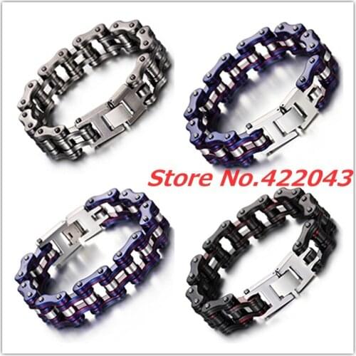 Wholesale Top Quanlity 16mm Huge Heavy Mens Motor Bike Chain Motorcycle Chain Bracelet Bangle 316L Stainless Steel 9" Jewelry