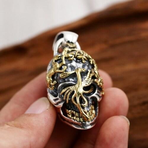 Wholesale S925 Sterling Silver Jewelry Retro Thai Silver Personality Steamed Men And Women Trend Punk Wind Pendant