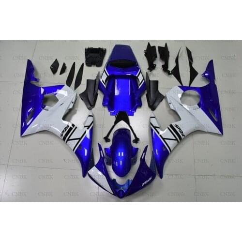 Full Body Kits for YAMAHA YZFR6 04 05 YZFR6 Bodywork 03 05 for YAMAHA YZFR6 Motorcycle Fairing 2003 - 2005 Blue White