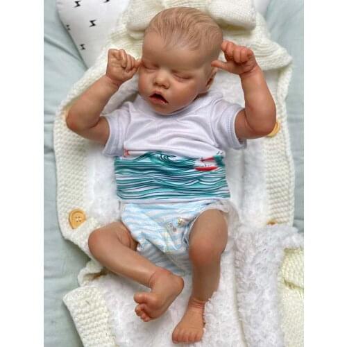 Adolly 18inch Realistic Reborn Baby Doll Soft Weighted Simulation Silicone Vinyl Newborn Lifelike Boy Girl Toy 18c005c