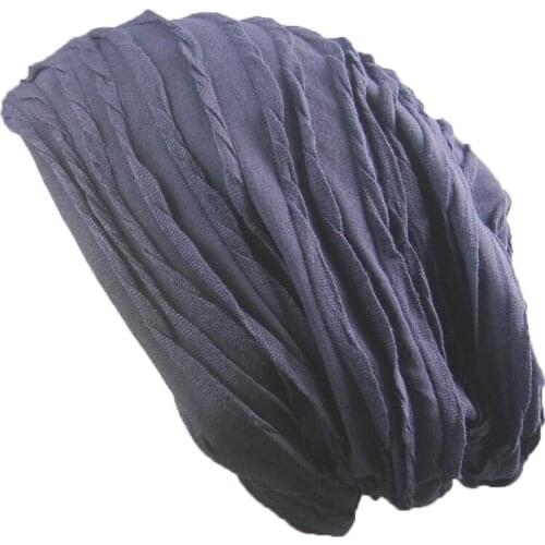 Men Women Wrinkle Knitted Solid Color Hat Female Baggy Warm Crochet Winter Ski Beanie Cap Male Skull Outdoor Slouchy Bonnet