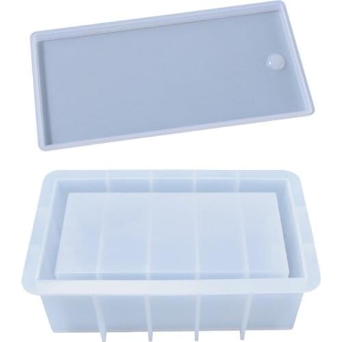 J60E Dominoes Box with Lid Epoxy Resin Mold Chess Tissues Storage Case Silicone Mould