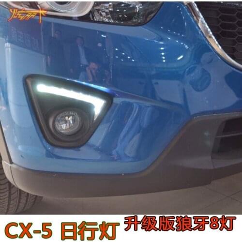 Eosuns Led Car Drl Daytime Running Lights with Dimmer Function for 2012 Mazda Cx-5,cx5,cx 5, Fog Lamp Matt Black