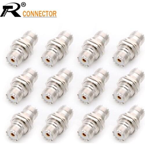 UHF Female to UHF Female Adapter SO239 Nut Bulkhead Panel Mount CB Radio Adapter 12/50/100pcs PL-259 Bulkhead Connector