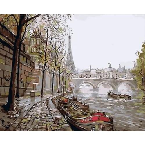 Unframe DIY Oil Painting By Numbers Winrer Landscape Home Decor Acrylic Paint Drawing By Numbers Snow Christmas Gift