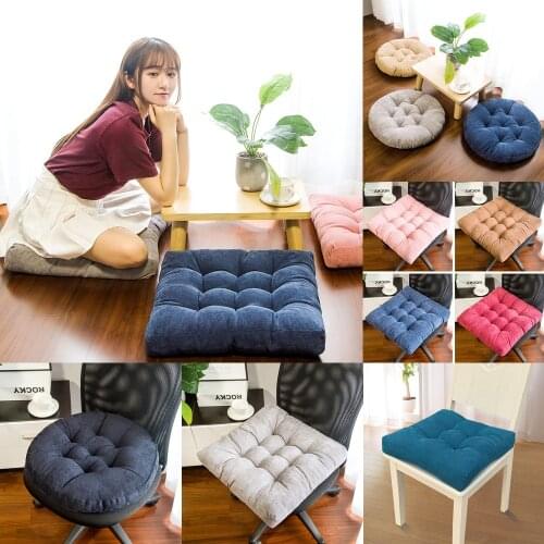 Thickened Round Solid Color Cushion For Dining Room Office Chair Seat Pad Dia 38/43/48cm Soft Back Sitting Mat Buttock Cushions