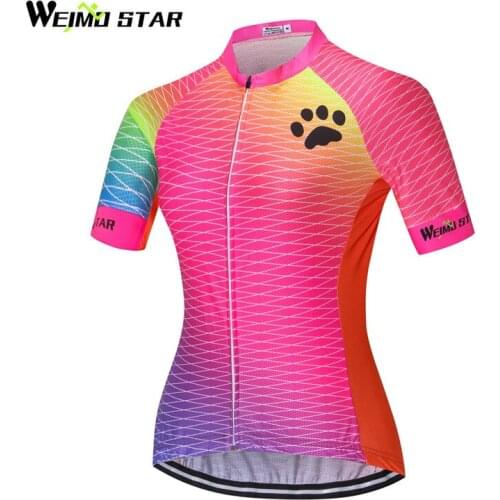 Weimostar Women Cycling Jersey Shirt Summer Breathable Bicycle Cycling Clothing Ropa Ciclismo Short Sleeve MTB Bike Jersey Cycle