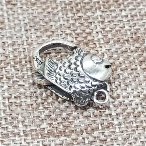 925 Sterling Silver Fish Lobster Claw Clasp for Bracelet Necklace