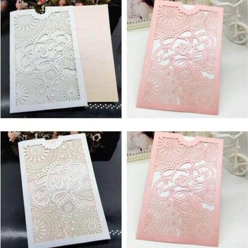 10Pcs Laser Cutt Flowers Wedding Party Invitation Card Elicate Carved Blank Inner Page Invitation of Wedding 8ZSH199