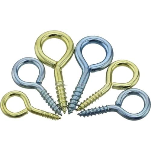 4#(ST3.0) 5#(ST3.1) 6#(ST3.5) 8#(ST3.9) Plated Carbon Steel Light Hooks Eye Self Tapping Thread Screw With Rings 500pcs/lot