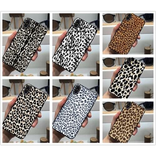 Leopard Print texture Phone Case Black Soft Cover For Iphone 12Pro Mini 11Pro Max Se2 6s 7 8 plus X XS XR Xsmax For Samsung s20