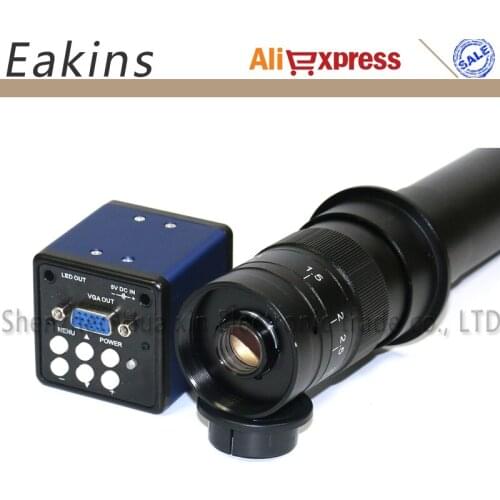 2.0MP 1/3 Inch Sensor Digital Industry Microscope Camera VGA Outputs+10X~300X Adjustable Magnification 25mm Zoom C-mount Lens