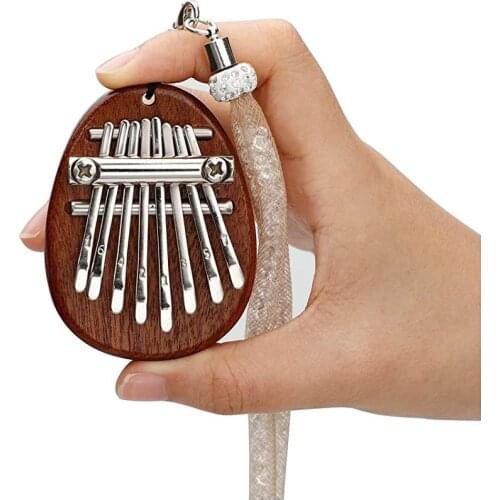 8 Keys Mini Kalimba Wood Thumb Piano Creative Childrens Keyboard Piano Musical Instruments Pendant Pattern Decoration Gifts