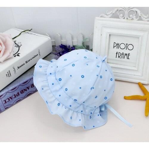 4 Colors Summer Sun Hat for Baby Girl Cute Newborn Cap Kids Cotton Hats with Dots (Suit for 0-8 Months Babies)