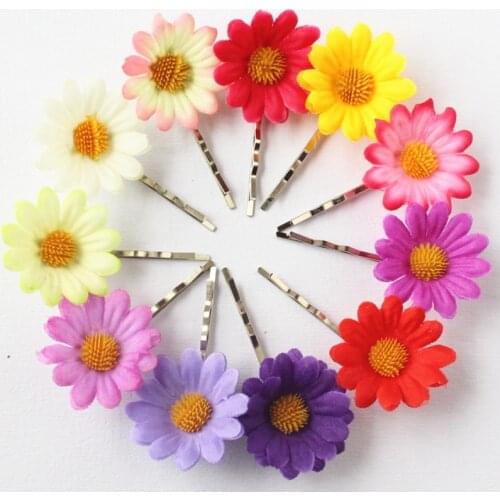 50 lovly Princess Kids Party Gifts Girls Cartoon Cute flowers Hair Clip hair accessories daisy Hair Clips hairpins headwear