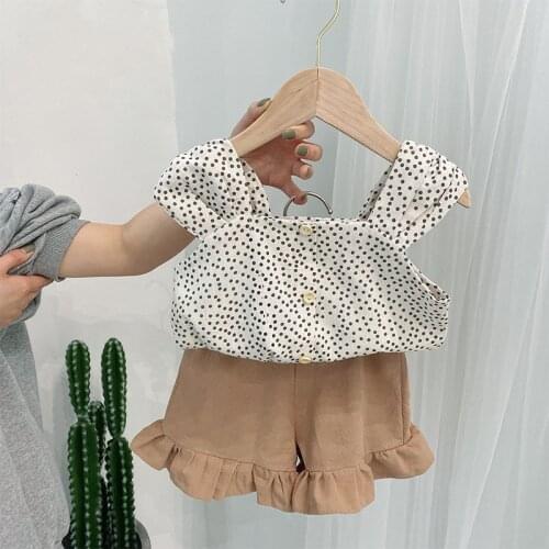 Baby Girls Clothing Sets Summer Korean-Style T-Shirts + Shorts Suit Dress New Brand Kids Clothes Sportswear 1 2 3 4 5 8 Years