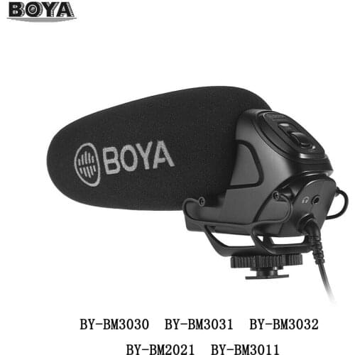 Boya BY-BM3030 BM3031 BM3032 BM3032 BM3011 Microphone On-Camera Shotgun Condenser Supercardioid for DSLR Cameras Audio Recorders