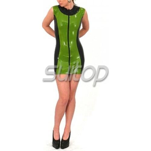 Latex Rubber School Blouse With tight dress
