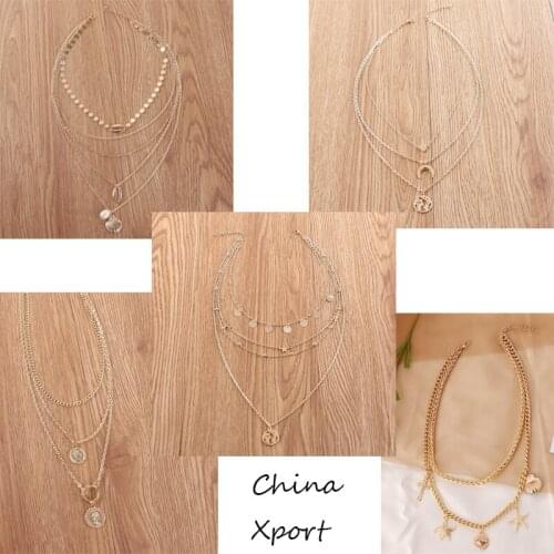 2020 best sellers hot selling several multi layers necklaces women classic necklaces new style multi layers beautiful necklace