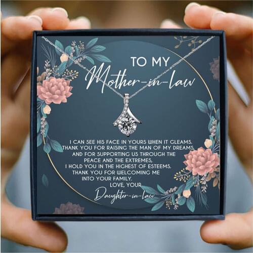 Mother in law Women Necklace Luxury Pendant Round AAA Zircon High Quality Pendant Necklace Mothers Day Jewelry Birthday Gift