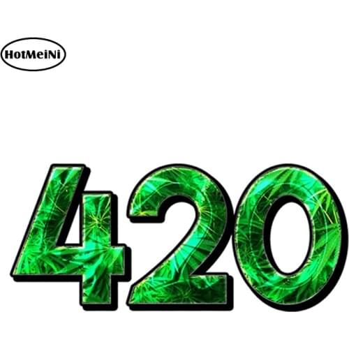 HotMeiNi 13cm x 6.6cm 420 Emerald DECAL Bumper Sticker Vinyl Car Truck Cover Window Weed Decal Decoration