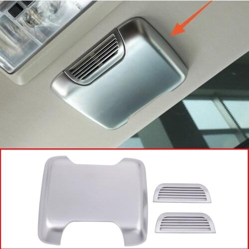 Car Styling Silver ABS Chrome Inner Roof Reading Light Cover Frame Trim Sticker For Land Rover Discovery 4 LR4 2009-16 Accessory