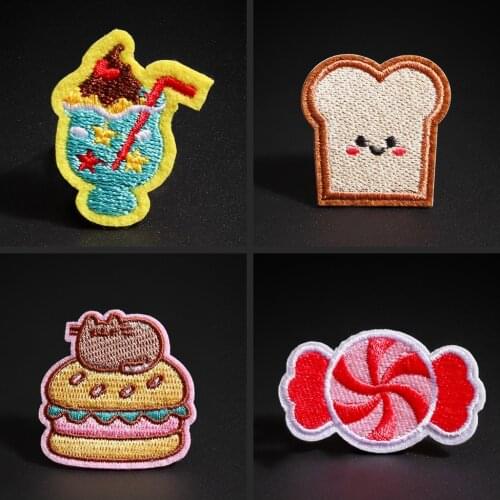Hamburg ice cream garment patches Foods bread clothing DIY decoration accessories Ironing sewing supplies