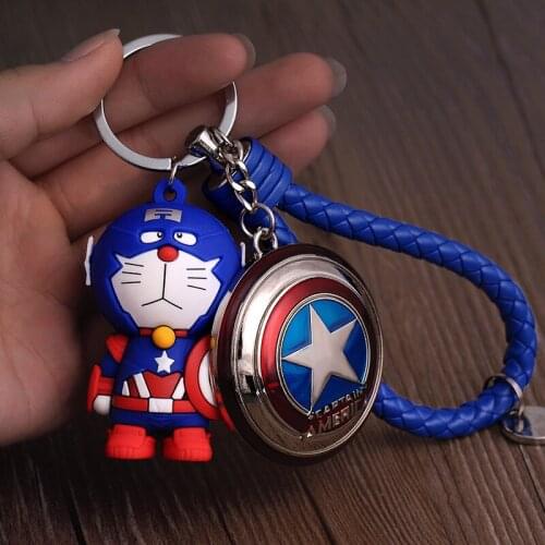 2021 New Super Men Series Keychain Jingle America Doll Design Keyring for Men Boy Schoolbag Charm Accessories