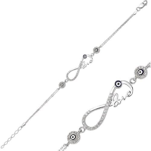 Original 925 Sterling Silver Infinity Love Wristband for Women , Stylish, Aesthetic and Flashy, Bracelet Types for Women