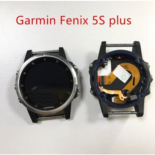 For GARMIN Fenix 5S Plus LCD Screen Front Cover With Blue Waterproof Rubber Parts Replacement
