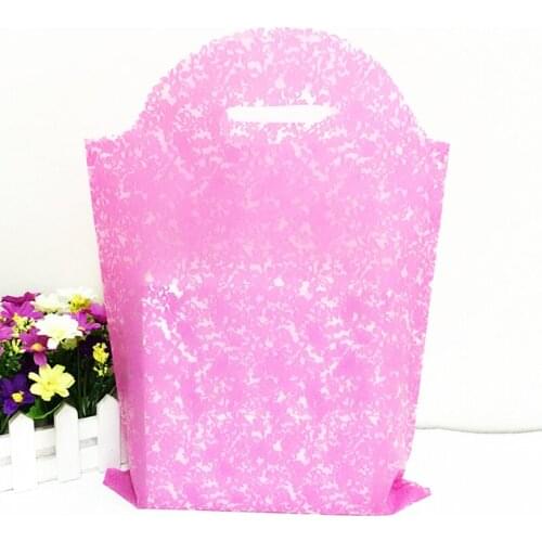 25x40cm 50pcs Pink Green Thicken Lace Handle Clothes Plastic Bags And Gift Bags Z317