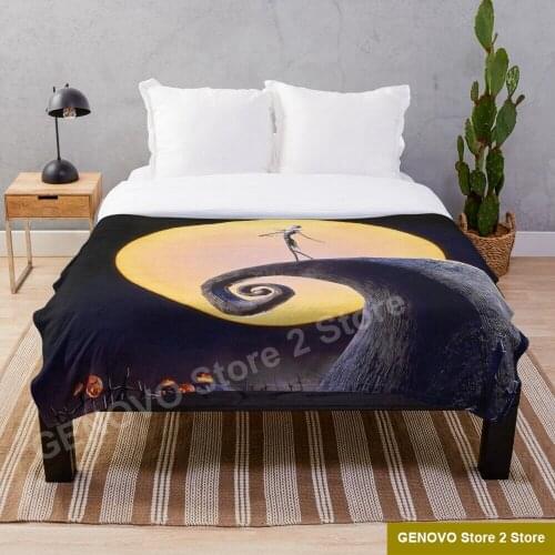 Nightmare Before Christmas Throw Blanket flannel Sherpa bedspread bedding sofa picnic fur soft blanket