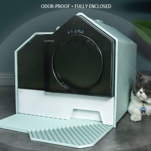 Fully Enclosed Cats Training Litter Box Anti-splashing Kittens Sandbox Drawer Type Plastic Bedpans Products Toilet Tray for Cat